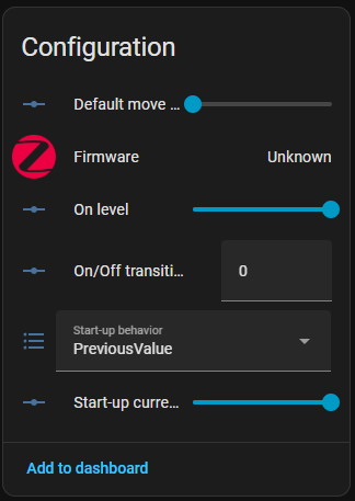 VZM32-SN set default dimming through automation or scene in HA