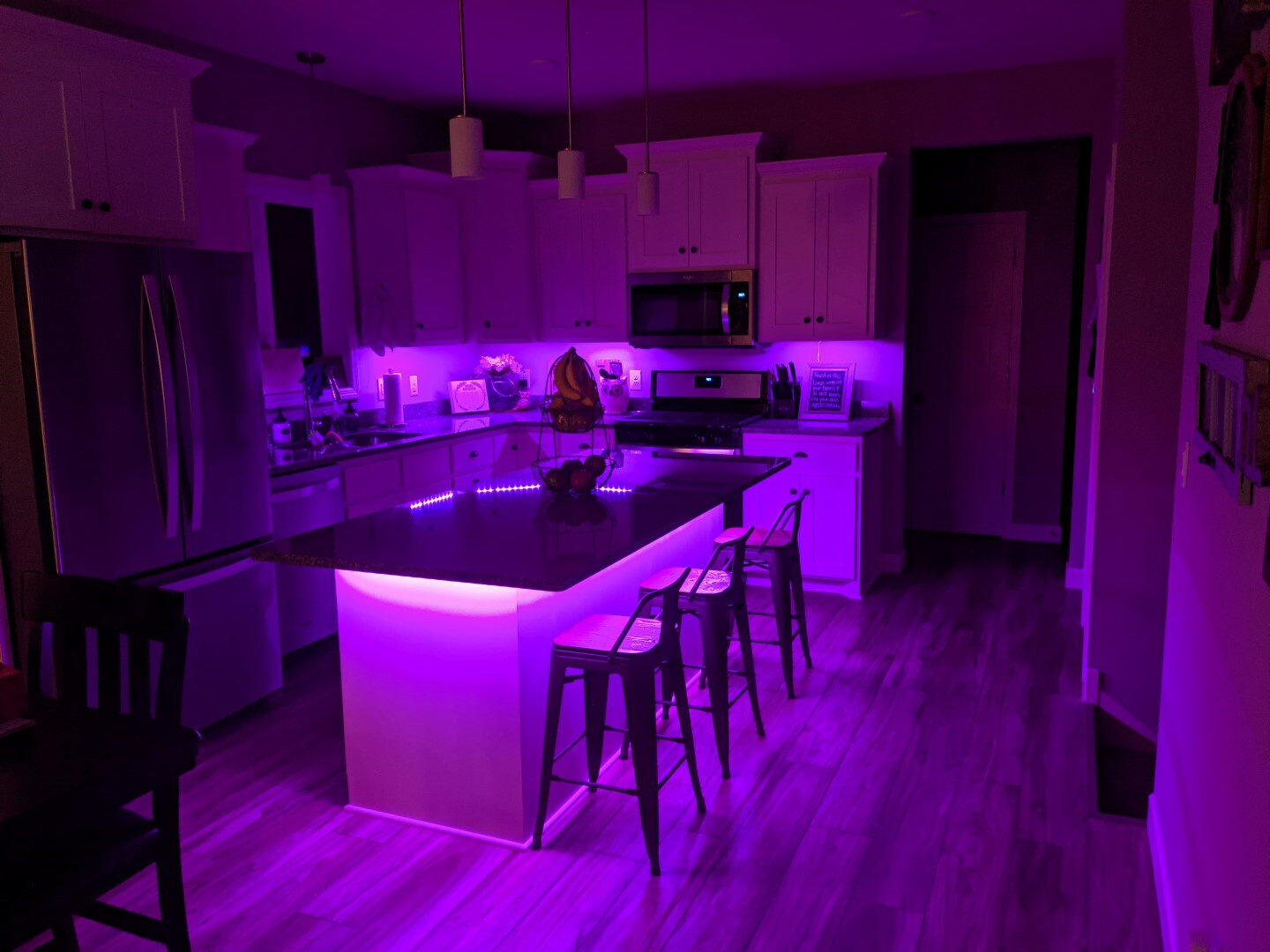 Lighting under kitchen deals island