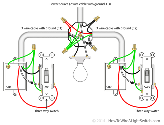 single-light-between-3-way-switches-power-via-light